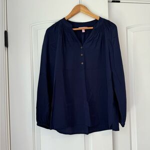 Lily Pulitzer Elsa Blouse Navy Size S